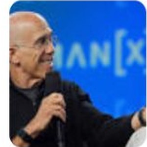 Jeffrey Katzenberg at HumanX, the frame that ran with the Axios story