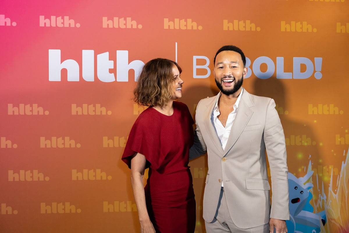 John Legend and Halle Berry backstage at HLTH, photographed by Big Event Media