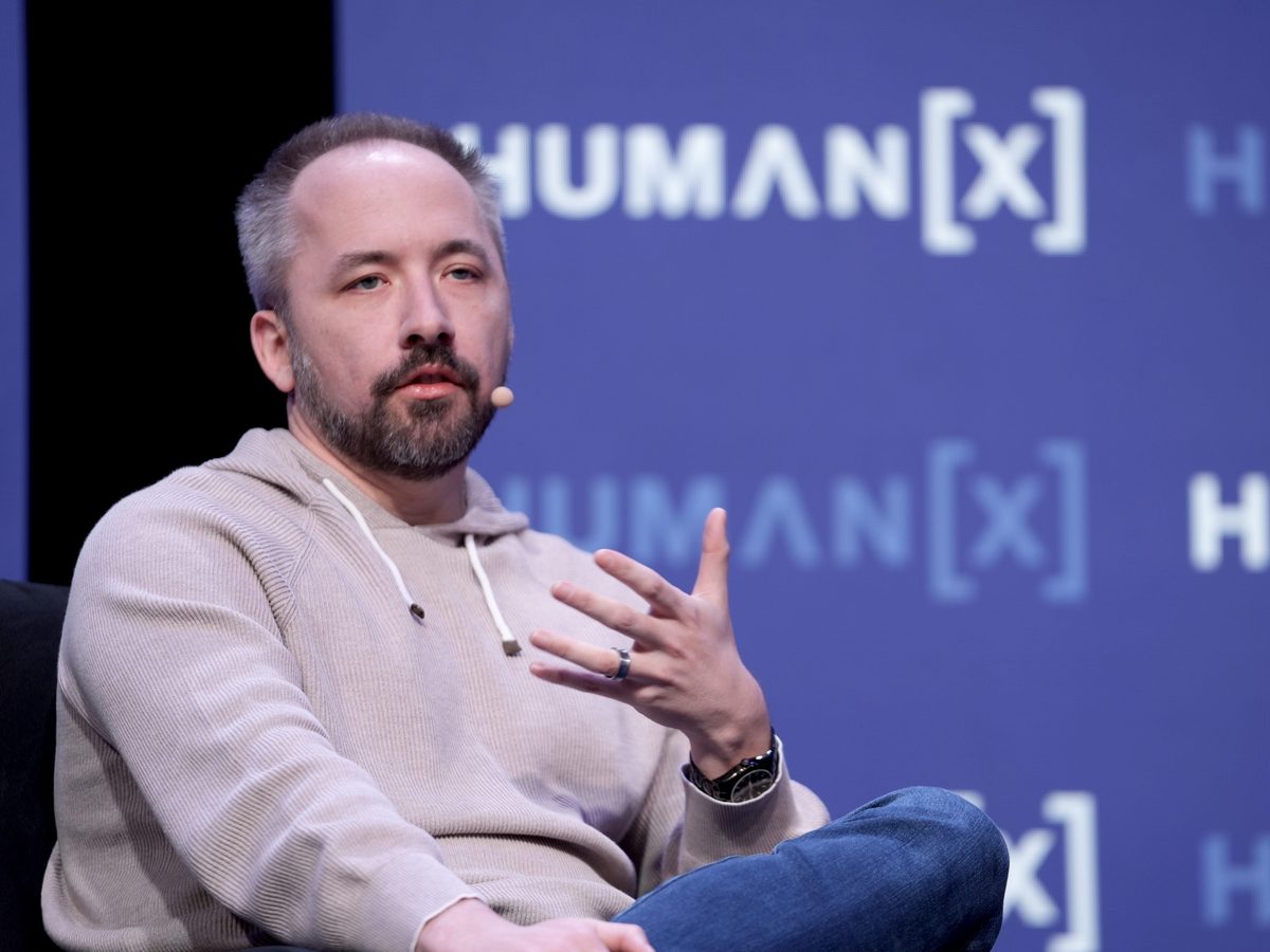 Dropbox CEO Drew Houston at HumanX 2025, photographed by Big Event Media