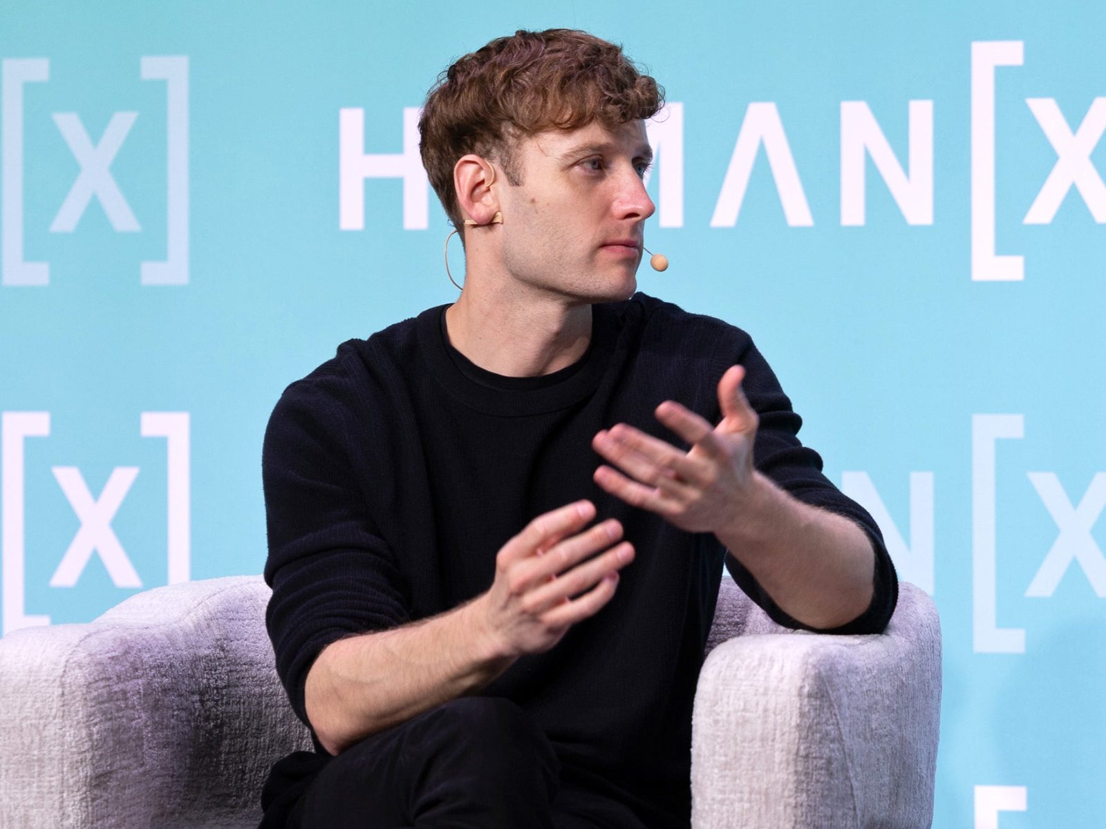 Harvey CEO Winston Weinberg speaking at HumanX San Francisco 2026, photographed by Big Event Media
