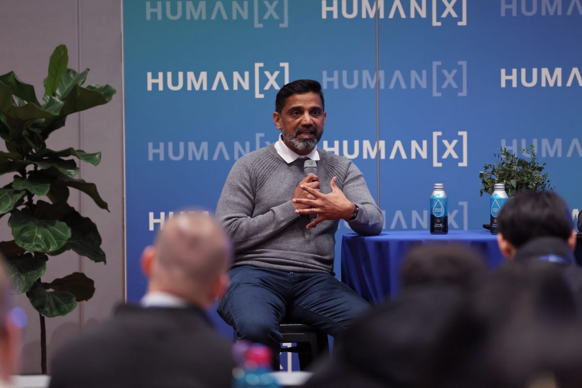 Uber CTO Praveen Neppalli Naga on the HumanX stage, photographed by Big Event Media