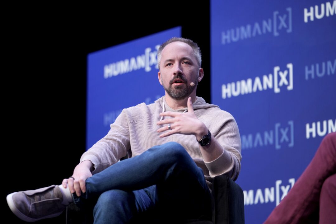 Drew Houston on the HumanX 2025 stage, photographed by Big Event Media