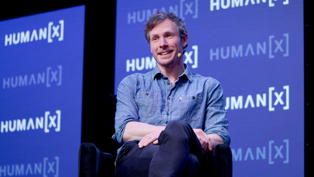 Hugging Face co-founder Thomas Wolf speaking at HumanX 2025, photographed by Big Event Media
