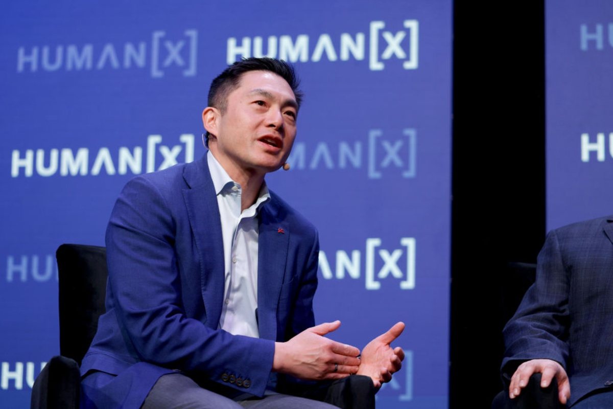 Sequoia Capital's Alfred Lin onstage at HumanX 2025 in Las Vegas, photographed by Big Event Media